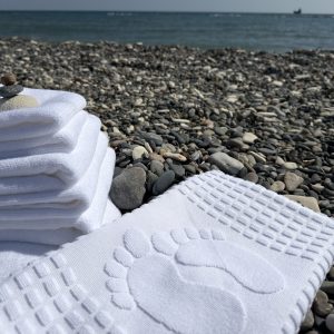 білий бавовняний килимок для ванної кімнати 50x80 см